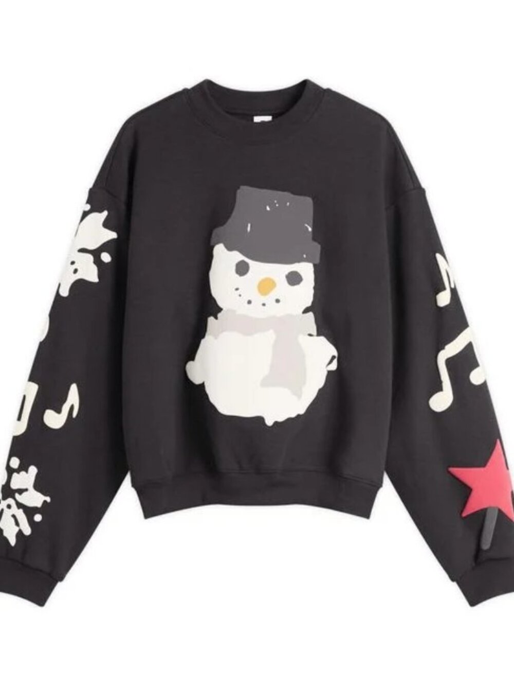 SKIMS x CPFM Fleece Classic Crewneck | Onyx Snowman Print | XL | NWT